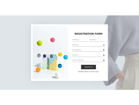 SignUp form with left aligned image