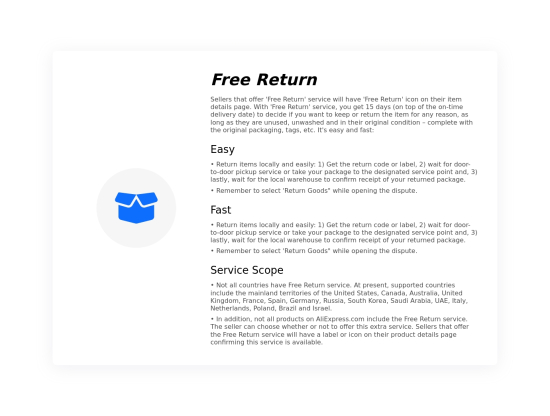 Free Returns: Easy and Free Product Returns