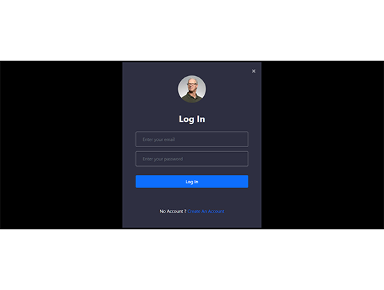 Login section with round user image