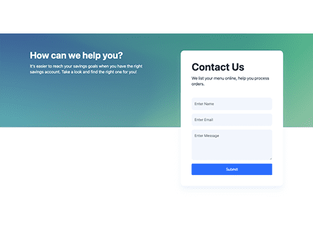 Contact form with gradient background