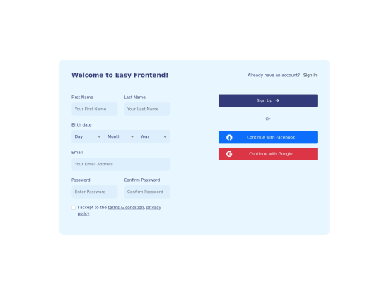 A simple signup form
