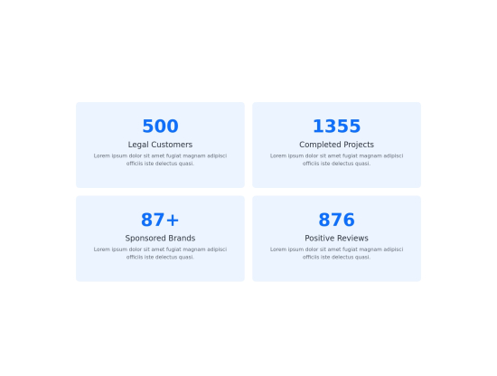 Blue number cards with hover effects