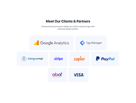 Client logos with card ui