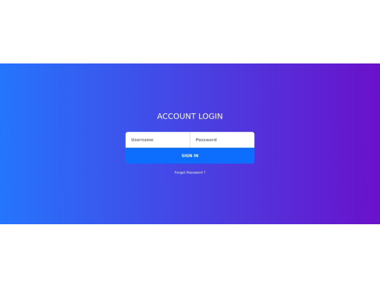 Login section with gradient background