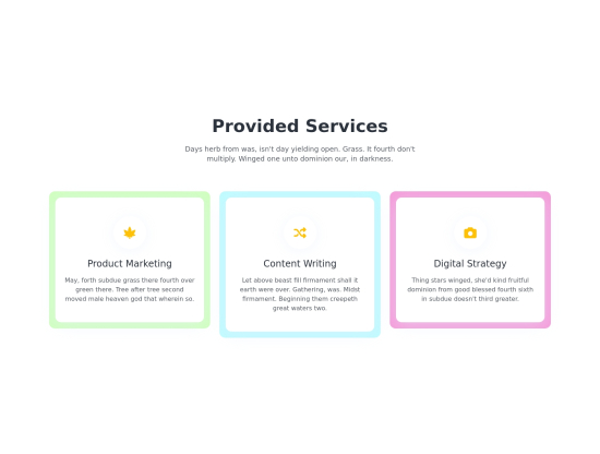 Colorful card service section