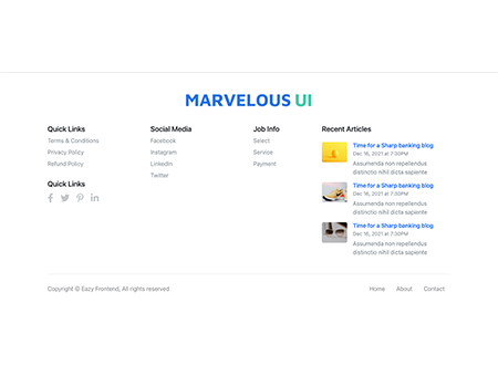 Masiv footer section with recent post artical design