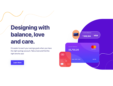 Header with Prominent Heading, Description, Button and Visa Card Images