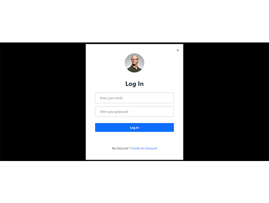 Login section with round user image