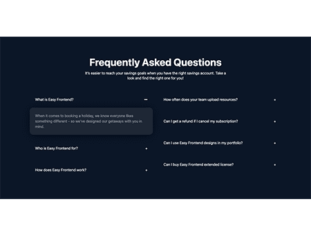 FAQ with plus and minus