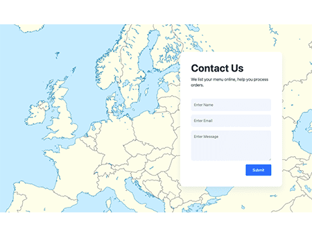 contact form with map background image