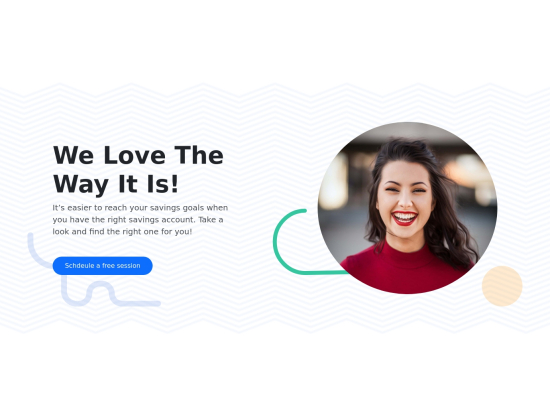 Dynamic Header with Heading, Description, Button, and Circular Person Image